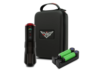 Una macchina per tatuaggi a batteria nera opaca - Hub 4 mm - 2 batterie | FKIrons