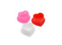 Tappi in silicone Ø 16 mm - design a cuore Confezione da 100 pezzi