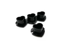 Tappi in plastica, Ø interno 13 mm, motivo a cuore nero, confezione da 200 pz.