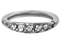 Cerniera in acciaio 5 Strass Bianco | Itc
