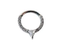 Anello di cerniera in acciaio Punta di strass per setto nasale | Itc
