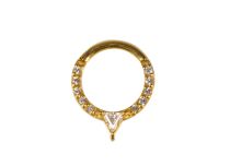 Anello d'acciaio Cerniera d'oro Setto strass Punto | Itc