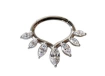 Anello a cerniera in acciaio Septum diversi Strass | Itc