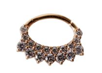Anello in acciaio Rosa Strass Setto Cerniera | Itc