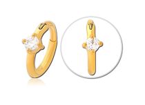 Anello in acciaio Cerniera in cristallo d'oro Bianco | Itc