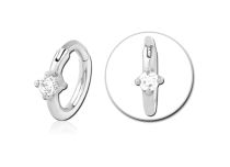 Anello in acciaio Argento Cristallo Cerniera Bianco | Itc