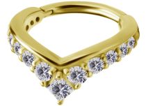 Set di cerniere in acciaio placcato oro con strass bianchi | Itc