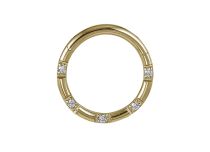 Anello in acciaio Oro Strass Cerniera Bianca | Itc