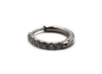Cerniera ad anello in acciaio con strass intarsiati | Itc