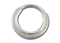 Anello a cerniera in acciaio con cristallo bianco