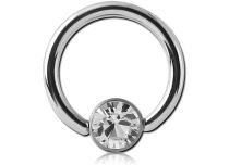 Anello con cristallo bianco da 2,5 mm