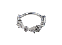 Anello di cerniera CoCr 1,2x10 motivo a triangolo e strass rotondo