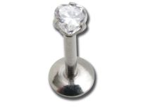 Labret Acier Interne Cristal Griffé Coeur Coloré 3 mm | Itc