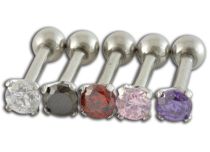 Barbell in acciaio cristallo graffiato 3 mm colorato | Itc