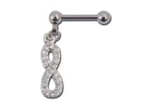 Barbell Steel Infinity White Rhinestone Sign |Itc