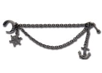 Barbell in acciaio nero con catena e ancora