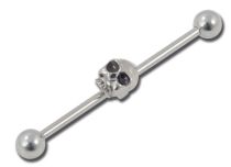 Palline industriali in acciaio Barbell 5 mm con motivo a teschio | Itc