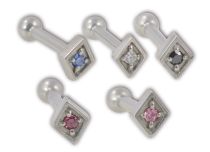 Barbell Acciaio Interno Tribale Opale Diamante | Itc
