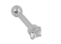 Micro Barbell in acciaio cristallo graffiato | Itc