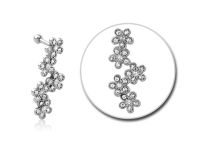 Micro Barbell in acciaio con fiori di strass | Itc