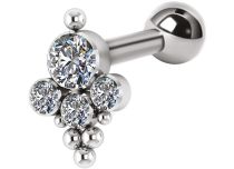 Palline in titanio bianco Strass Barbell - Itc