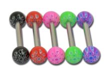 Palline in acciaio acrilico Barbell 5 mm Modello Mandala colorato | Itc