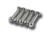 Labret in cristallo di titanio 2,5 mm sfaccettatura colorata | Itc
