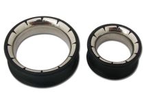 Tunnel nero in acciaio e silicone