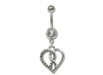 Banana Steel Fancy White Crystal motivo Cuore intarsiato motivo Infinito | Itc