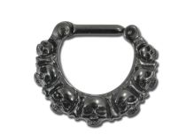 Anello Setto Acciaio Nero Cerniera Gru | Itc