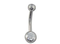 Banana Titanio Interno Metallo Doppio Strass Palline 4 / 6 mm | Itc
