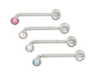 Barbell Titane Intime Double Strass Bianco e Colorato | Itc