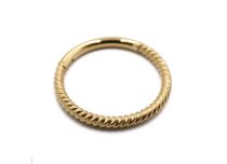 Anello in acciaio PVD oro cerniera ritorta | Itc