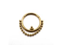 Anello in acciaio PVD oro catena a sfere cerniera | Itc