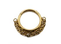 Anello in acciaio PVD oro doppia catena cerniera | Itc