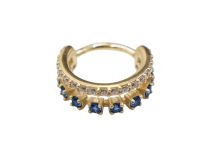Anello di cerniera CoCr Pvd Oro 1,2X10 doppio cerchio multi strass