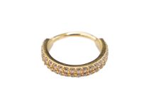 Anello di cerniera CoCr Pvd Oro 1,2 mm doppia linea di strass
