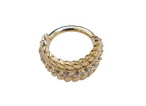 Anello di cerniera CoCr Pvd Oro 1,2X8 pennino linea strass