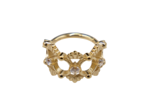 Anello cerniera Pvd Oro CoCr 1,2X10 strass segmentati