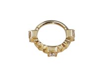 Anello cerniera CoCr Pvd Oro 1,2X8 set cerniera strass