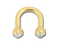 Mini ferro di cavallo in acciaio oro fino con cristallo bianco | Itc