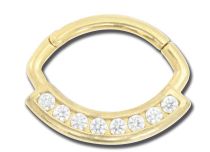 Anello cerniera in acciaio Oro Strass Bianco | Itc