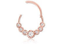 Anello a cerniera in oro rosa Corona di strass rotonda | Itc