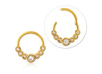 Anello a cerniera in acciaio Corona d'oro Strass rotondo | Itc