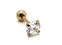 Barbell in acciaio PVD oro speciale Tragus Strass modello | Itc