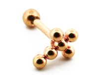 Labret Acciaio PVD Oro Croce 6 Palle | Itc