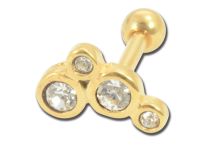 Barbell Acciaio Oro Strass | Itc