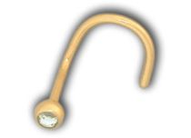 Stud Nose Acciaio Oro Palla Fine 2,3 mm Cristallo Bianco | Itc