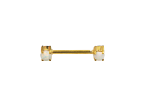 Gioiello Teton PVD GOLD 1,6x14 sfere opali bianche iridescenti graffiate
