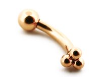 Micro Banana 1,2 x 6 mm acciaio PVD oro Trinity Ball | Itc